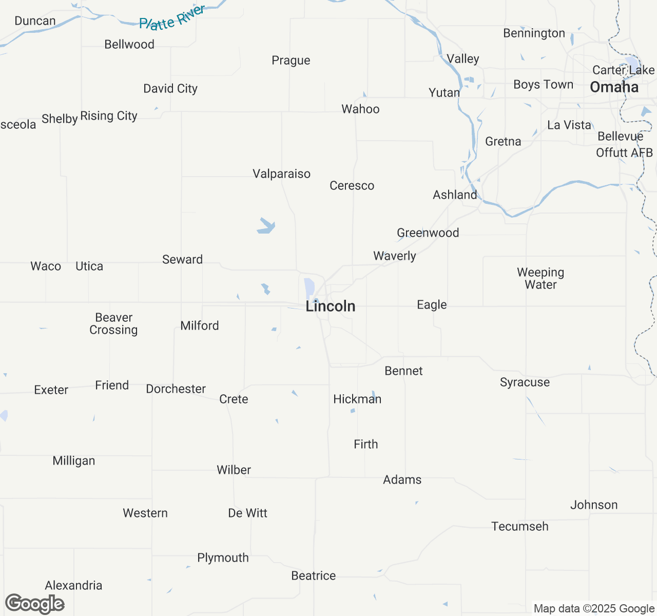 Map of Lincoln